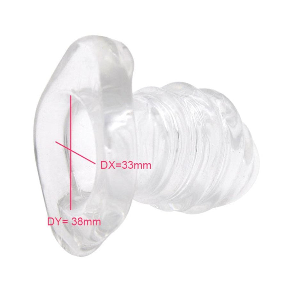 With a ribbed, tunnel, silicone design, this hollow plug is perfect for enema prep and enhancing anal sex sessions.
