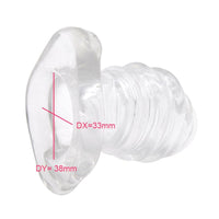 With a ribbed, tunnel, silicone design, this hollow plug is perfect for enema prep and enhancing anal sex sessions.