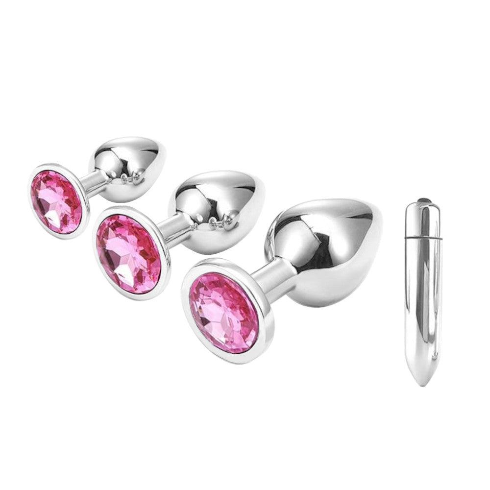 Cute Pink Princess Plug With Vibrator Love Plugs Cute Pink Princess Plug With Vibrator Love Plugs