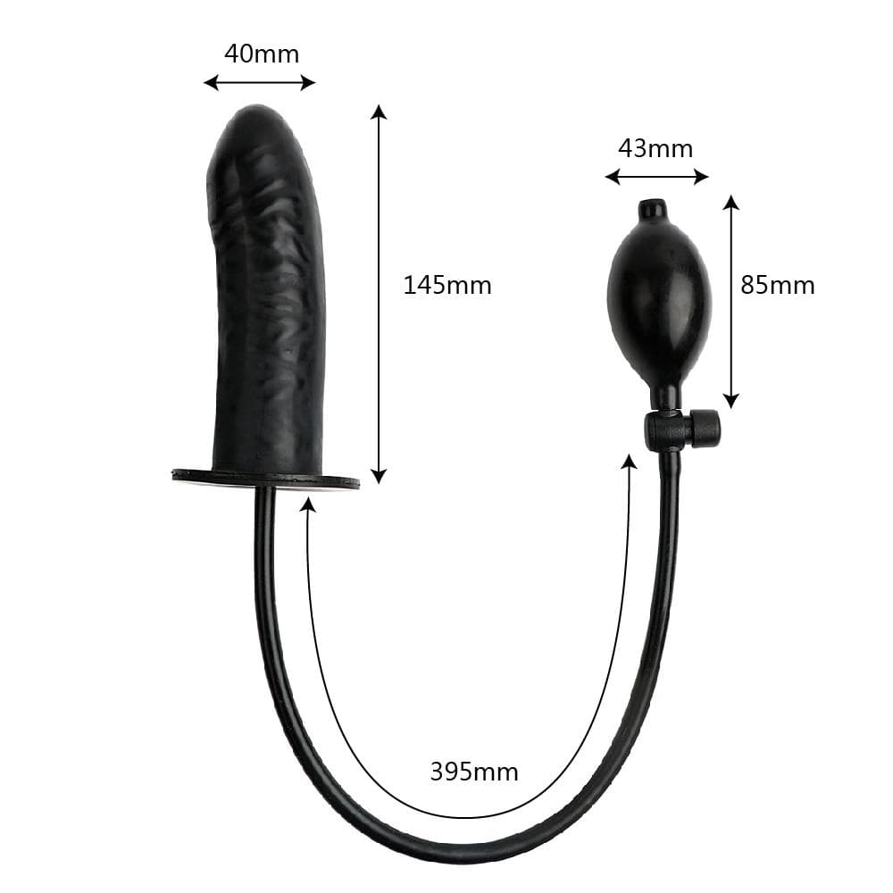 Black Inflatable Silicone Dildo Toy Loveplugs Anal Plug Product Available For Purchase Image 6
