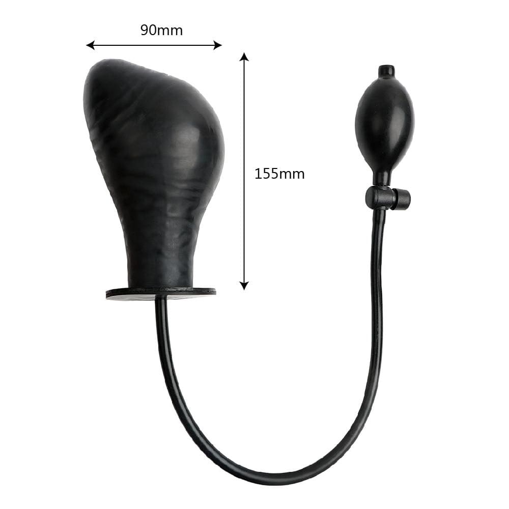 Black Inflatable Silicone Dildo Toy Loveplugs Anal Plug Product Available For Purchase Image 5