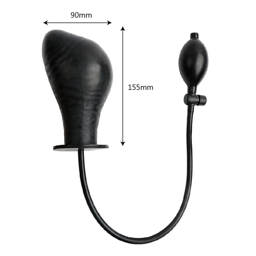 Black Inflatable Silicone Dildo Toy