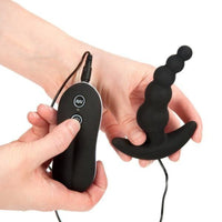 Enjoy 10 vibration frequencies with this sleek sex toy, crafted for men and women. The anchor-shaped base ensures safe play, while graduated sex toys vibrator beads add stimulation.