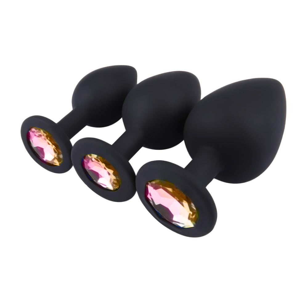 Dazzling Silicone Anal Prep Set (3 Piece) Love Plugs Dazzling Silicone Anal Prep Set (3 Piece) Love Plugs