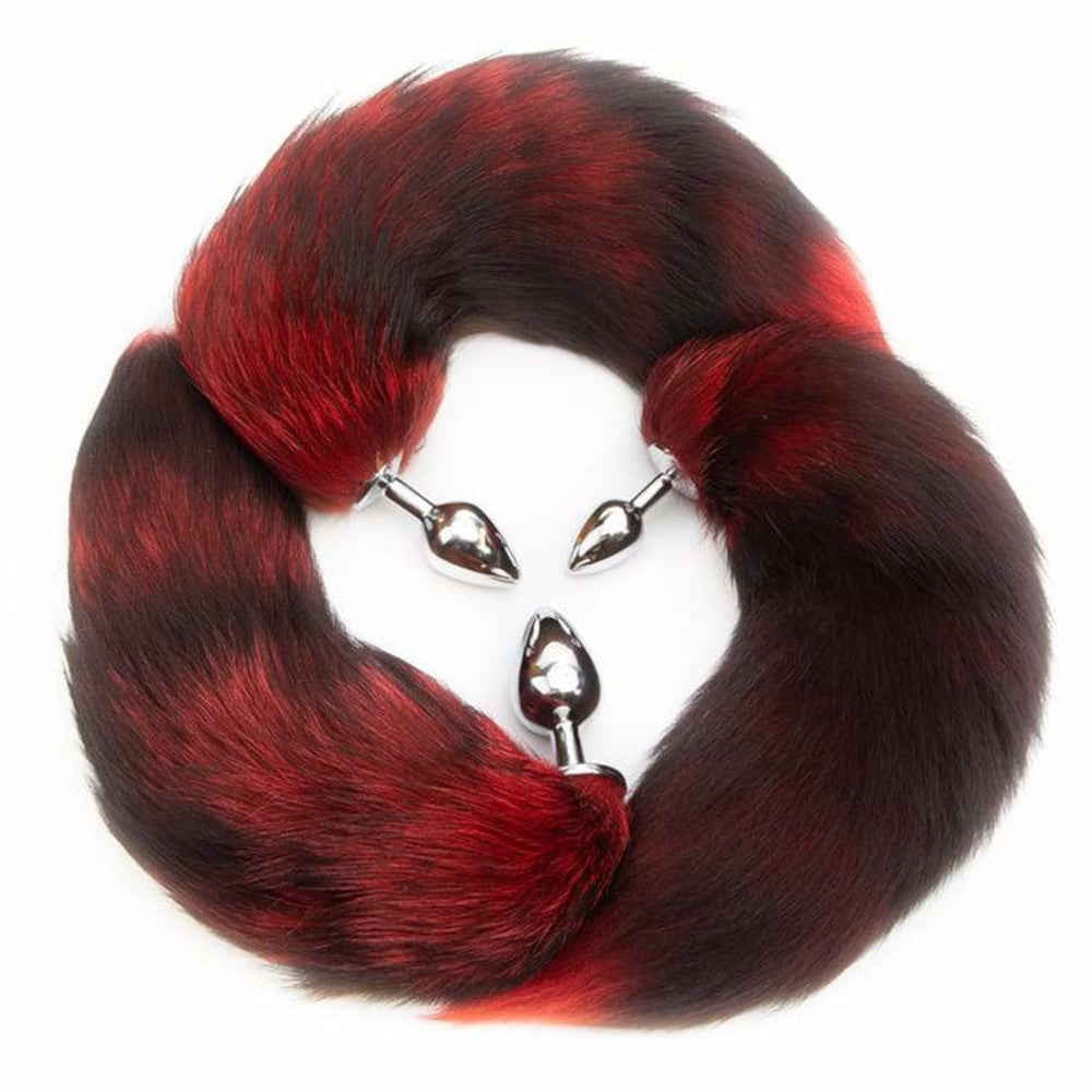 Red Anal Fox Tail 16"