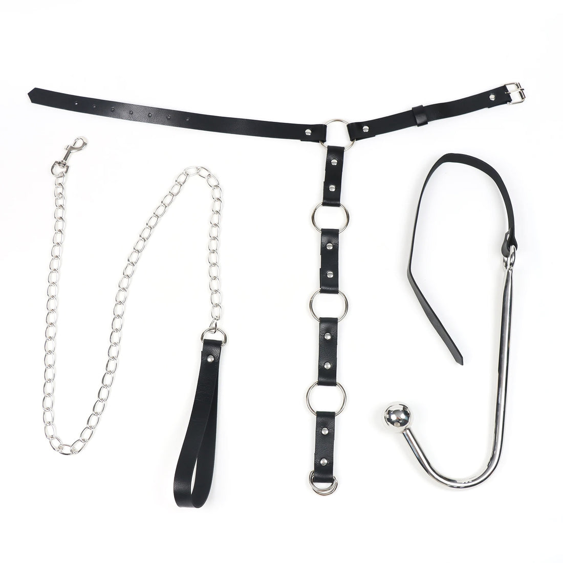 Kinky Anal Hook with Collar and Leash Love Plugs Kinky Anal Hook with Collar and Leash Love Plugs