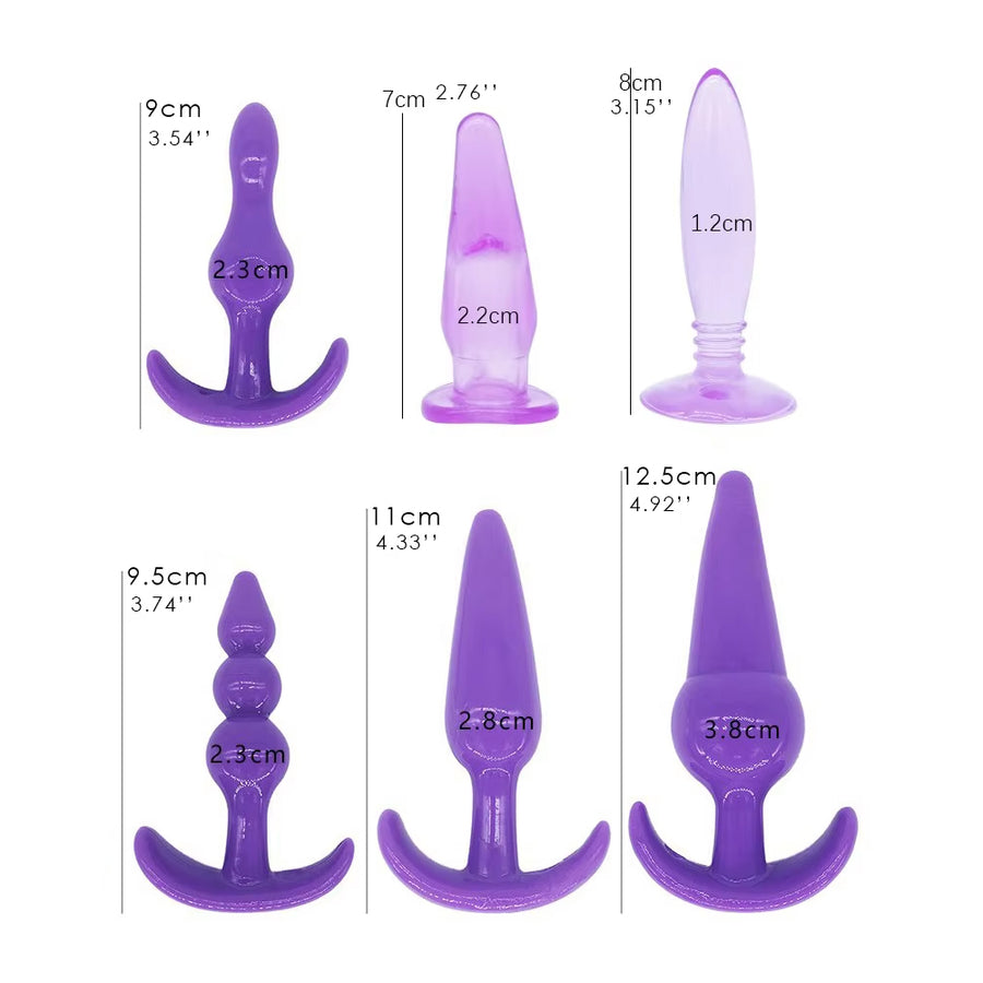 With this , pink, and purple silicone kit, couples can stimulate their pet fantasies. The training toys are a great addition for naughty play.