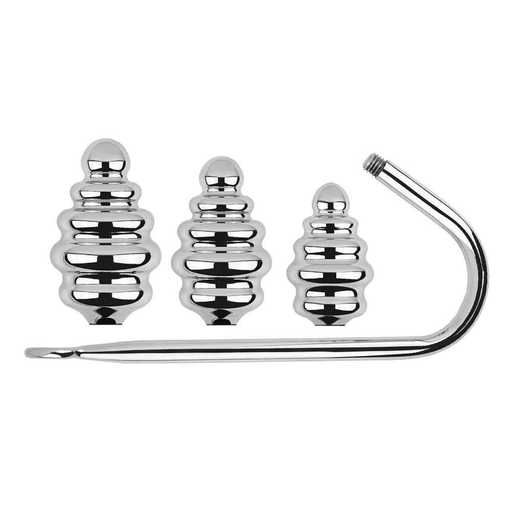 Screw-in Ribbed Anal Hook Set Loveplugs Anal Plug Product Available For Purchase Image 2