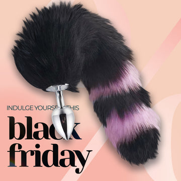 Black with Pink Fox Metal Tail, 14"