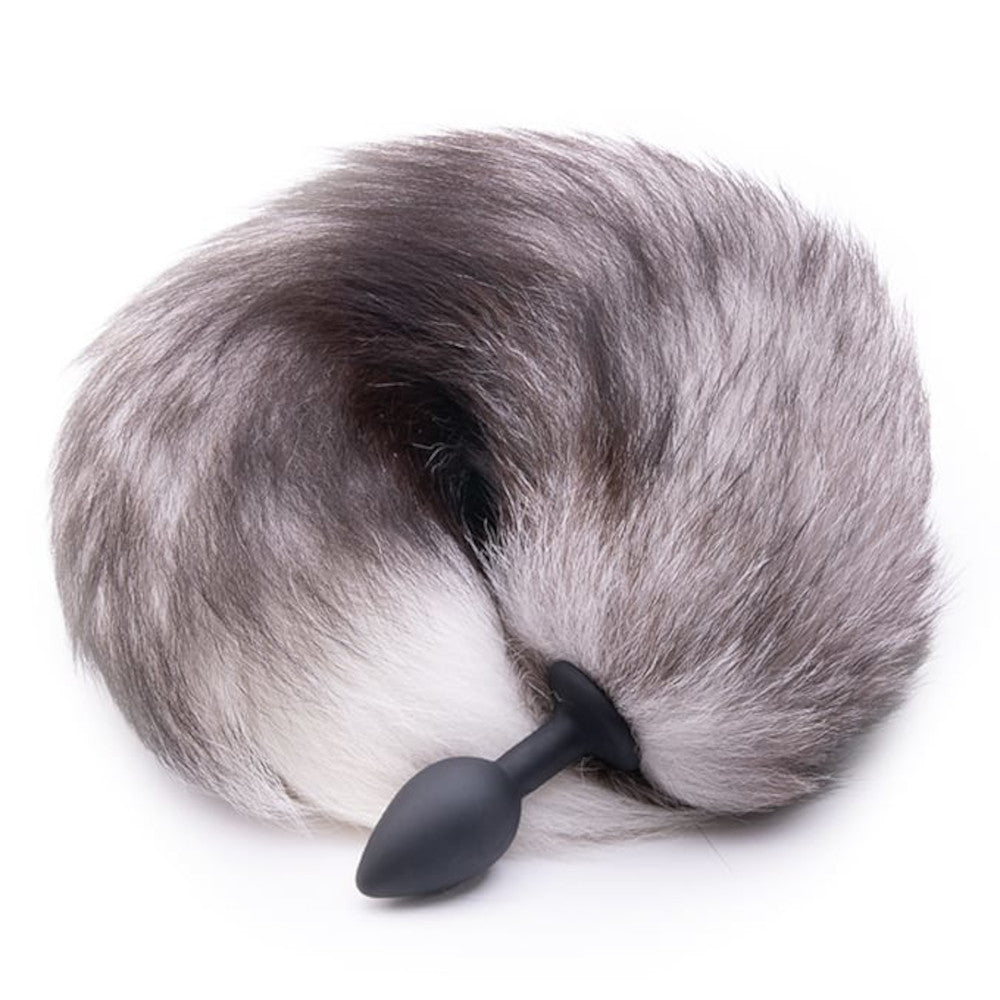 Gray Fox Tail Plug 16"