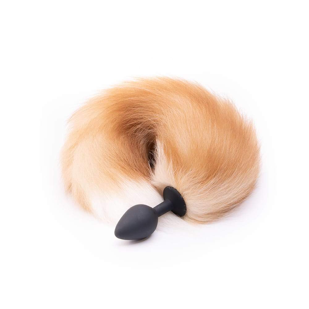 Orange Silicone Fox Tail Plug 16"