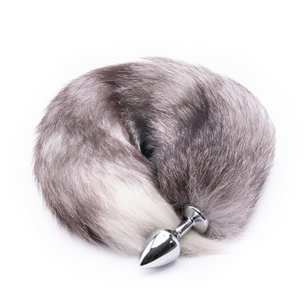 Gray Fox Tail Plug 16"