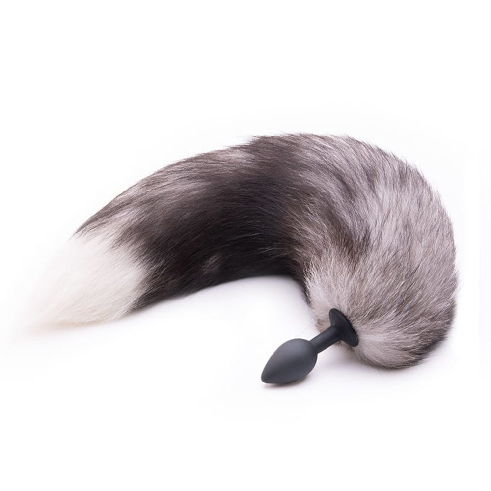 Gray Fox Tail Plug 16"