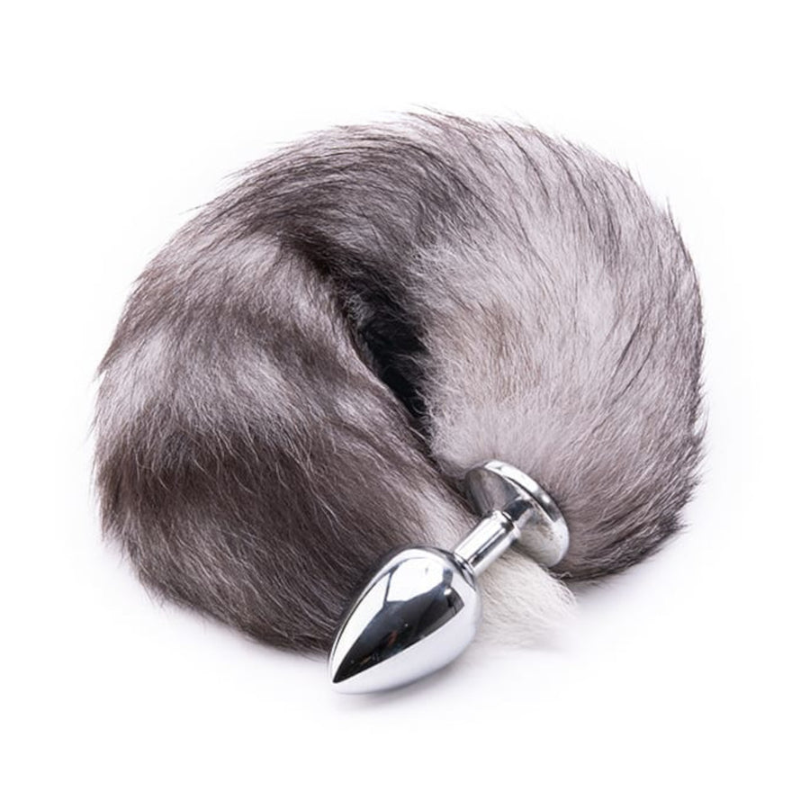 Gray Metal Cat Tail Plug 16" Loveplugs Anal Plug Product Available For Purchase Image 41