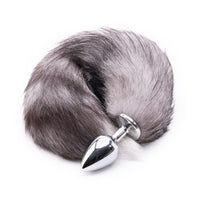 Gray Fox Tail Plug 16"