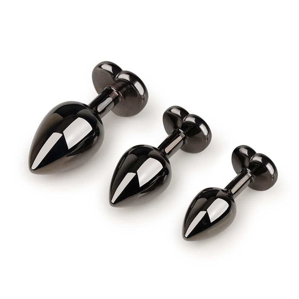 Black Steel Plug Toy Set (3 Piece) Loveplugs Anal Plug Product Available For Purchase Image 5