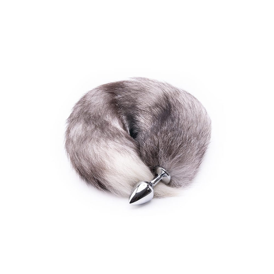 Grey Fox Tail With Plug Shaped Metal Tip Loveplugs Anal Plug Product Available For Purchase Image 43