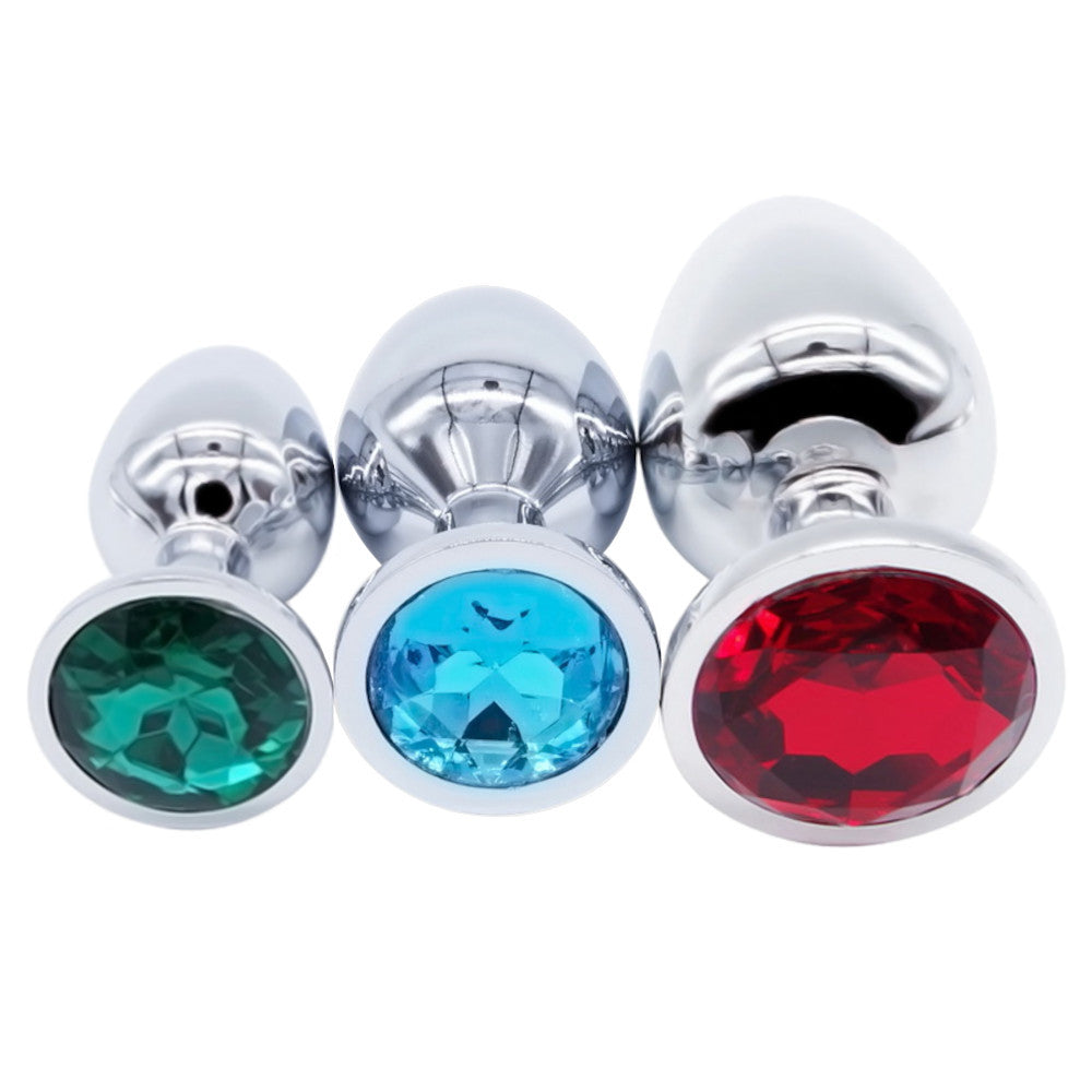 15 Colors Jeweled Stainless Steel Plug