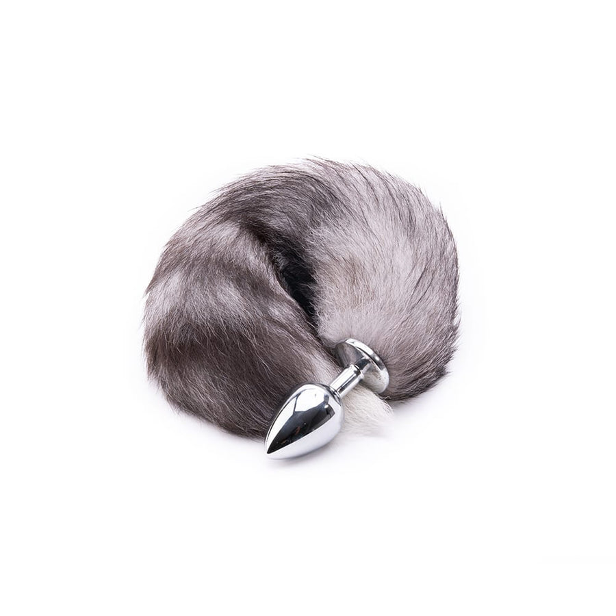 Grey Fox Tail With Plug Shaped Metal Tip Loveplugs Anal Plug Product Available For Purchase Image 42