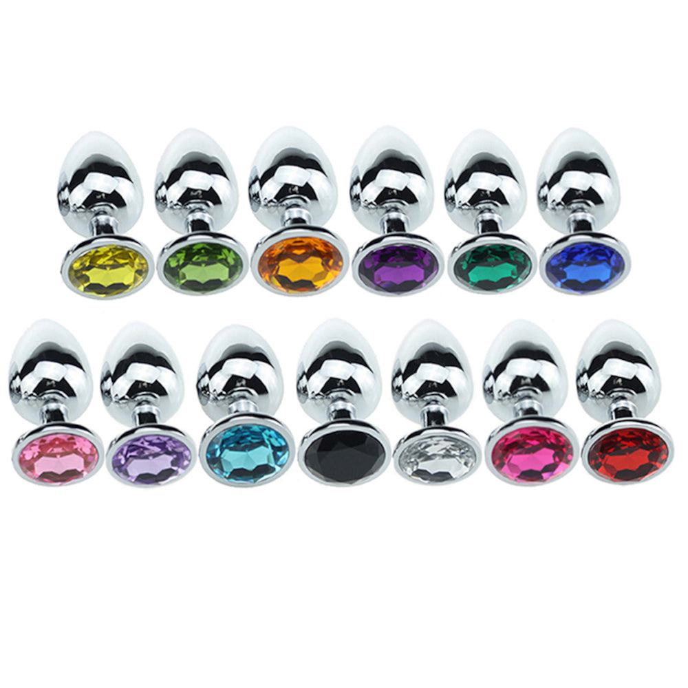 Elegant Gemmed Steel Plug Love Plugs