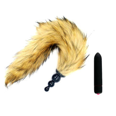 14" Yellow Fox Tail with Silicone Plug