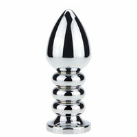 Ribbed Steel Jeweled Plug