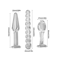 Transparent Pyrex Glass Kit (3 Piece) Loveplugs Anal Plug Product Available For Purchase Image 25