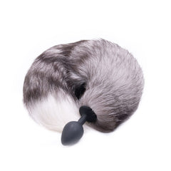 Gray Silicone Wolf Tail Plug 16"