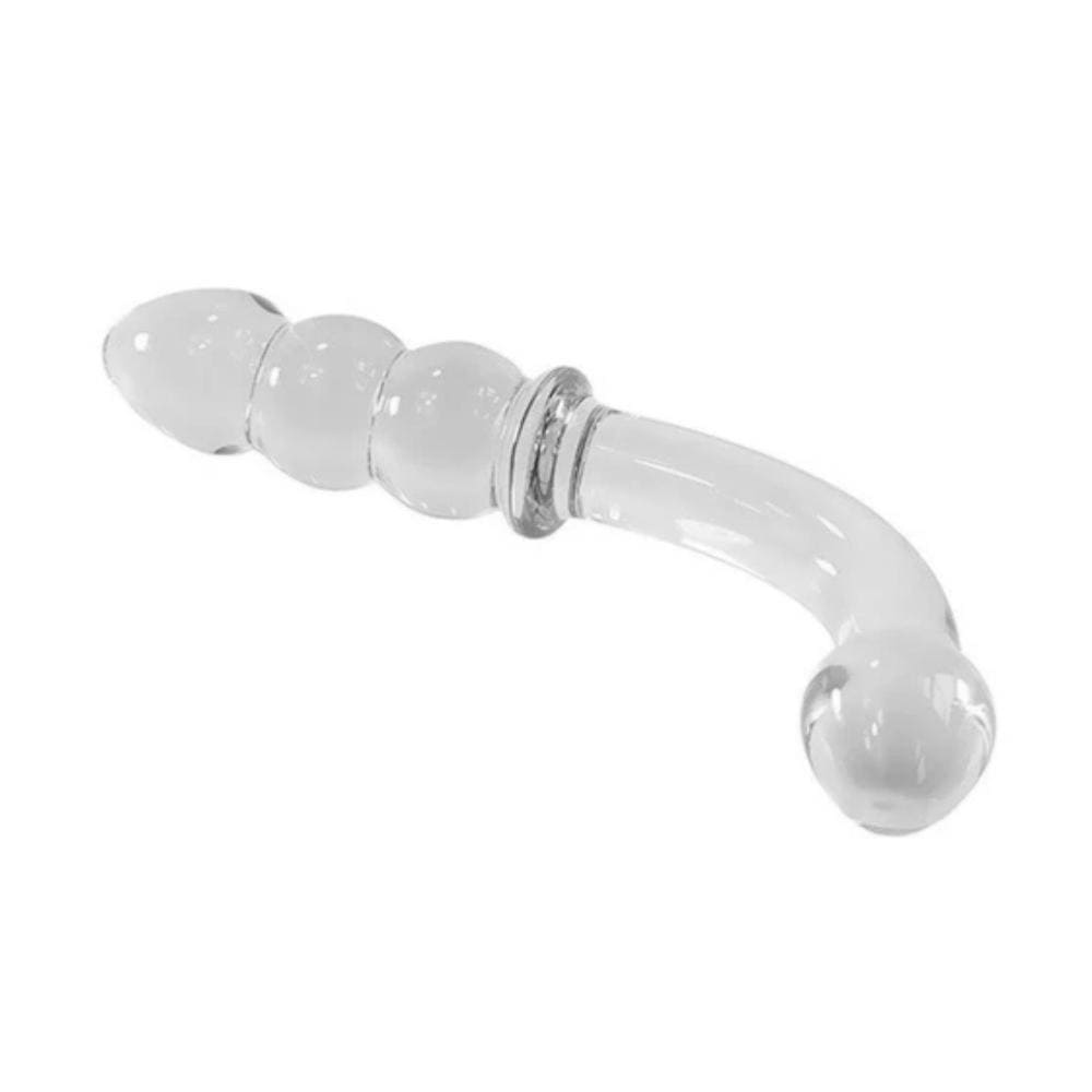 Curved Clear Glass Double Butt Dildo Loveplugs Anal Plug Product Available For Purchase Image 1