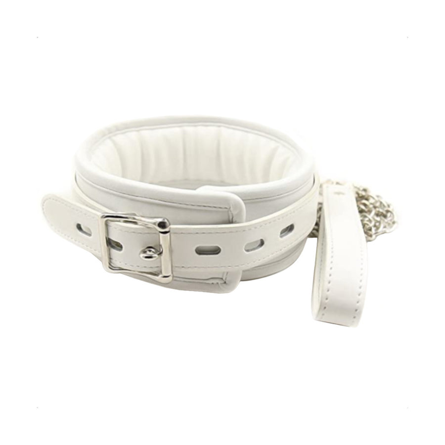 White Leather Collar With Leash Loveplugs Anal Plug Product Available For Purchase Image 40