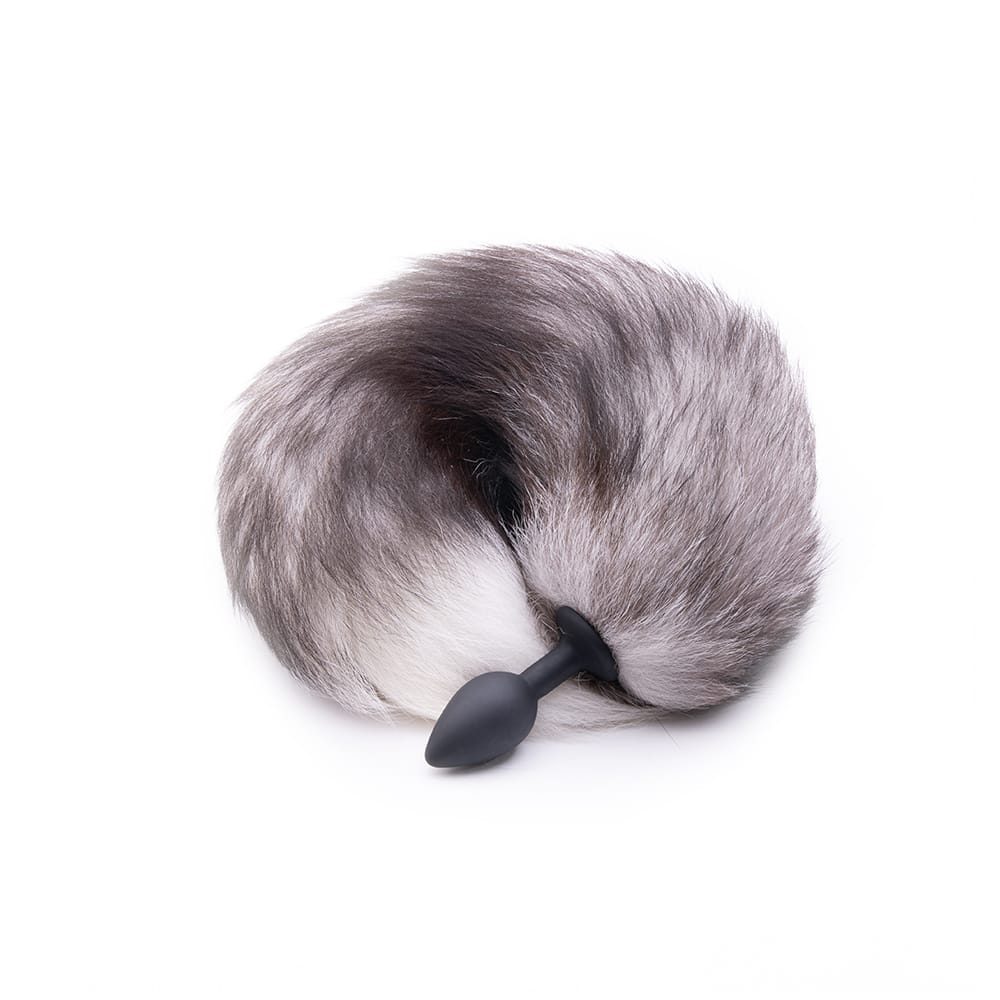 Gray Silicone Cat Tail Plug 16" Loveplugs Anal Plug Product Available For Purchase Image 1