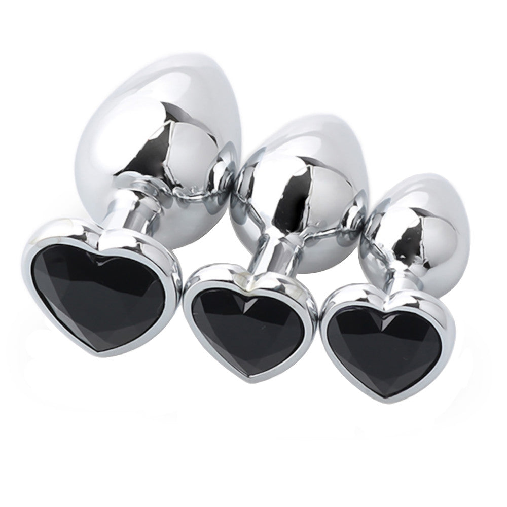 Pretty Princess's Black Heart Set (3 Piece) Loveplugs Anal Plug Product Available For Purchase Image 1