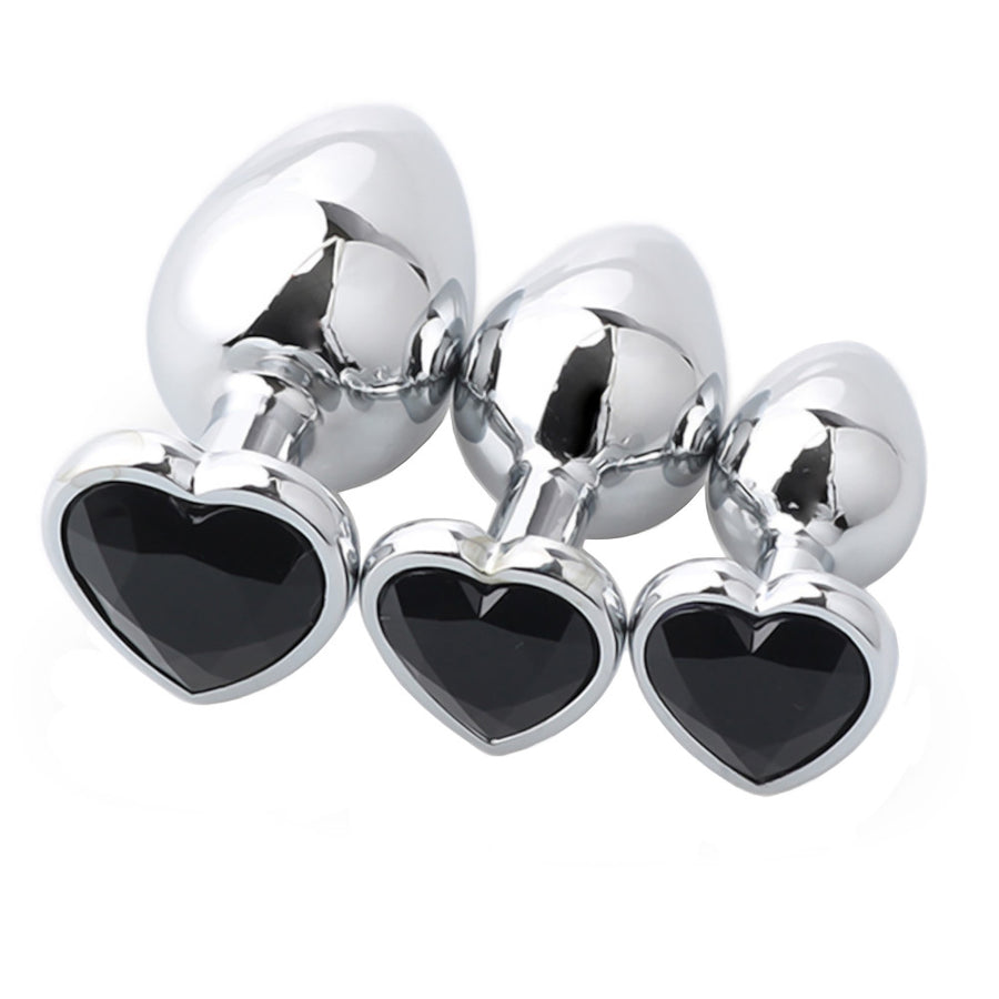 Pretty Princess's Black Heart Set (3 Piece) Loveplugs Anal Plug Product Available For Purchase Image 40