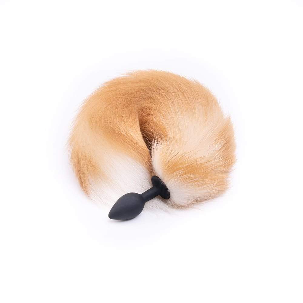 Orange Silicone Fox Tail Plug 16"