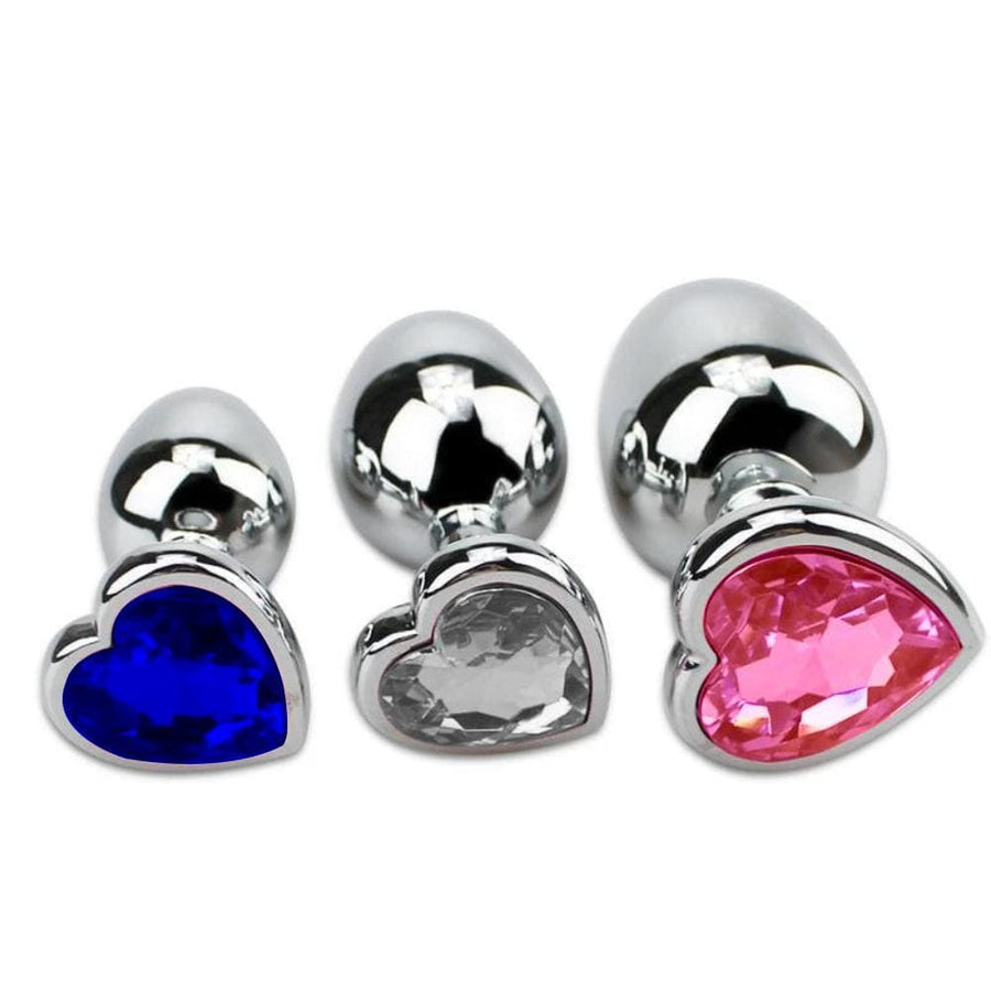 Heart-Shaped Jewel With Stainless Steel Plug Tip