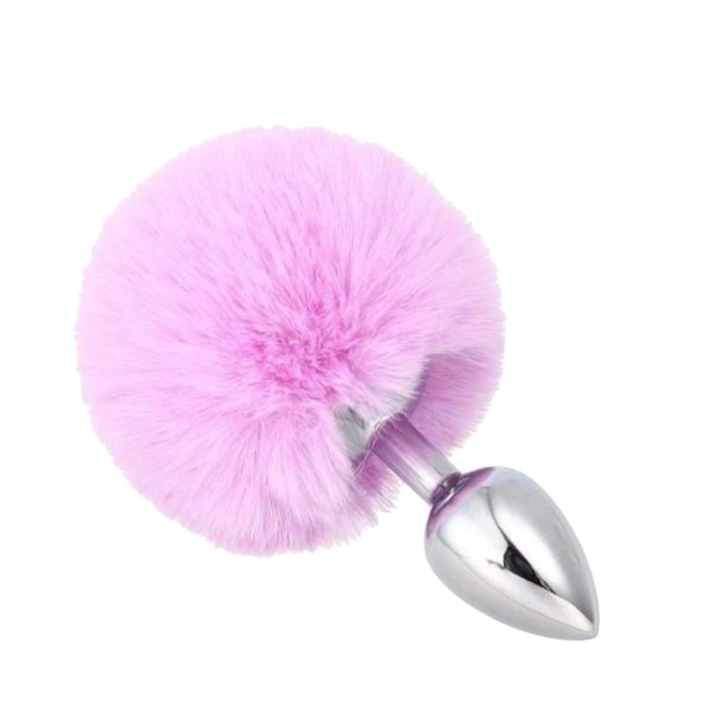 Pink Bunny Tail With Plug-Shaped Tip