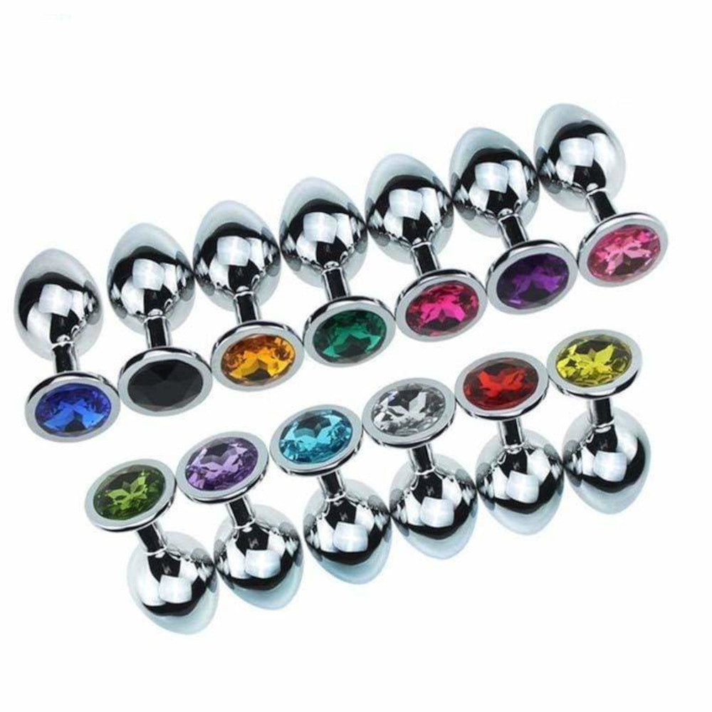Elegant Gemmed Steel Plug Love Plugs