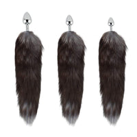 Grey Fox Tail With Plug Shaped Metal Tip, 3 Sizes Loveplugs Anal Plug Product Available For Purchase Image 20