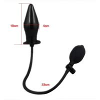 Black Inflatable Pump Up Silicone Loveplugs Anal Plug Product Available For Purchase Image 23