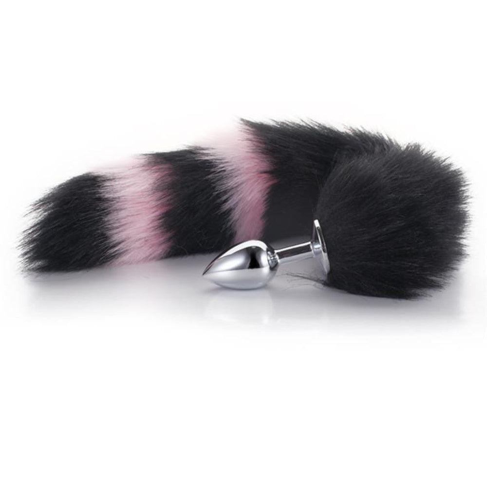 Black with Pink Fox Metal Tail, 14" Loveplugs Anal Plug Product Available For Purchase Image 3