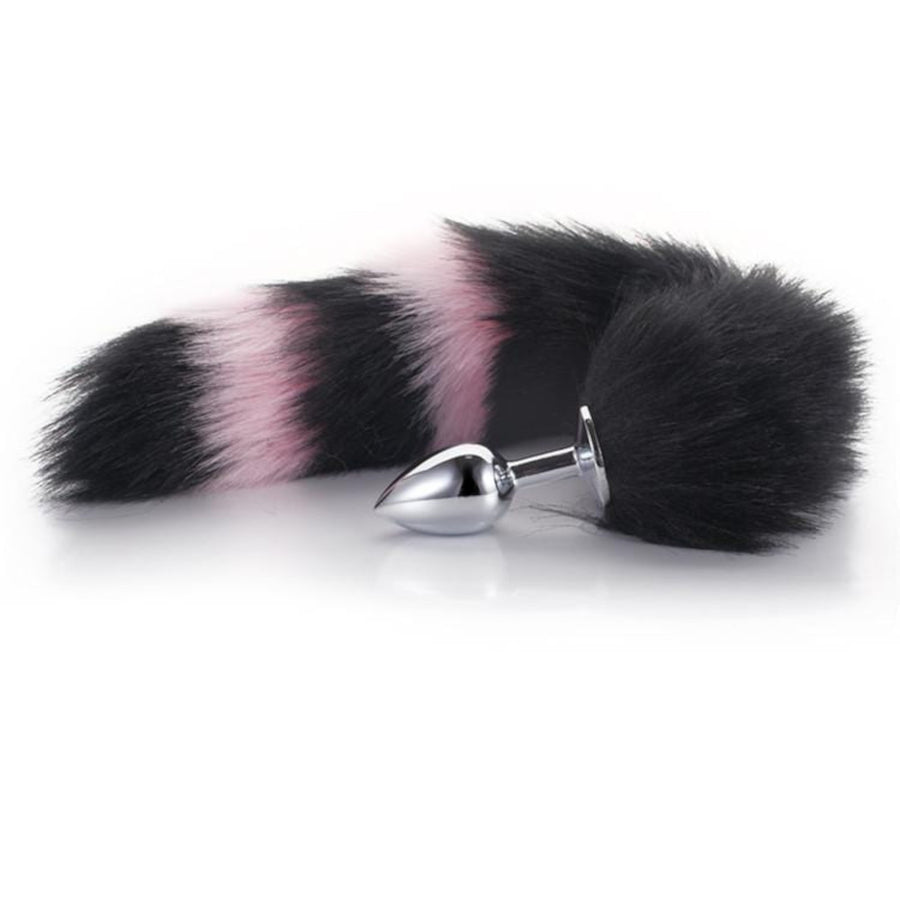 Black with Pink Fox Metal Tail, 14" Loveplugs Anal Plug Product Available For Purchase Image 42