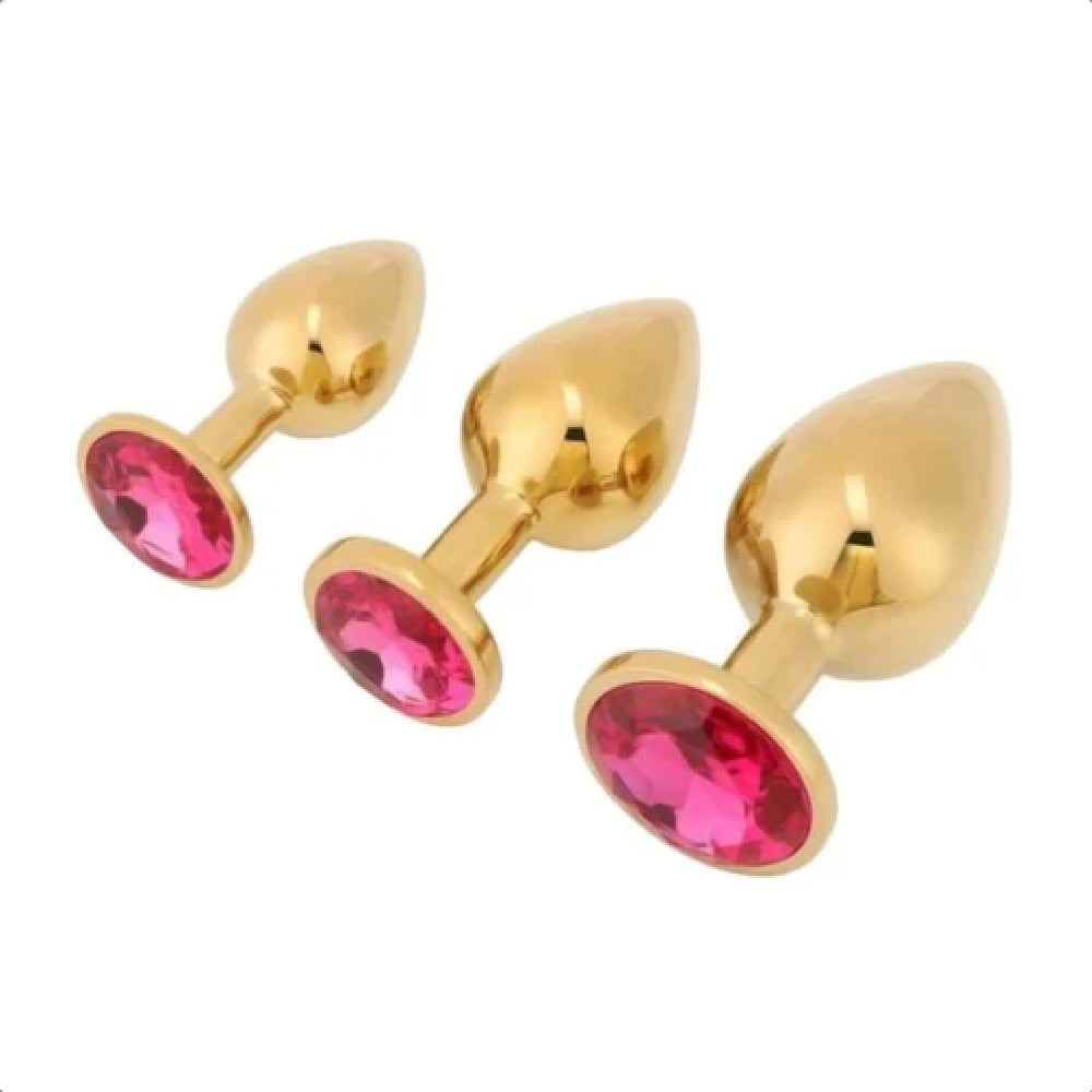 Gold Sex Toy Anal Kit (3 Piece) Loveplugs Anal Plug Product Available For Purchase Image 6