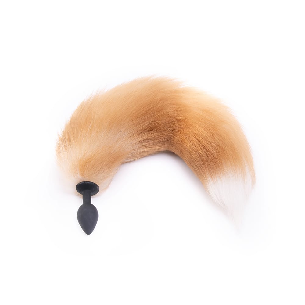 Orange Silicone Fox Tail 16"
