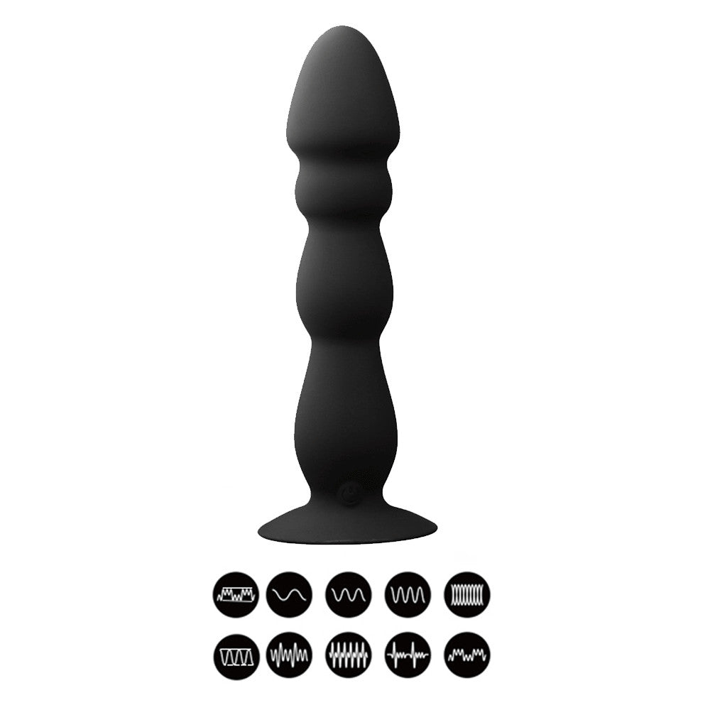 Small Ridged Anal Vibrator Butt Plug