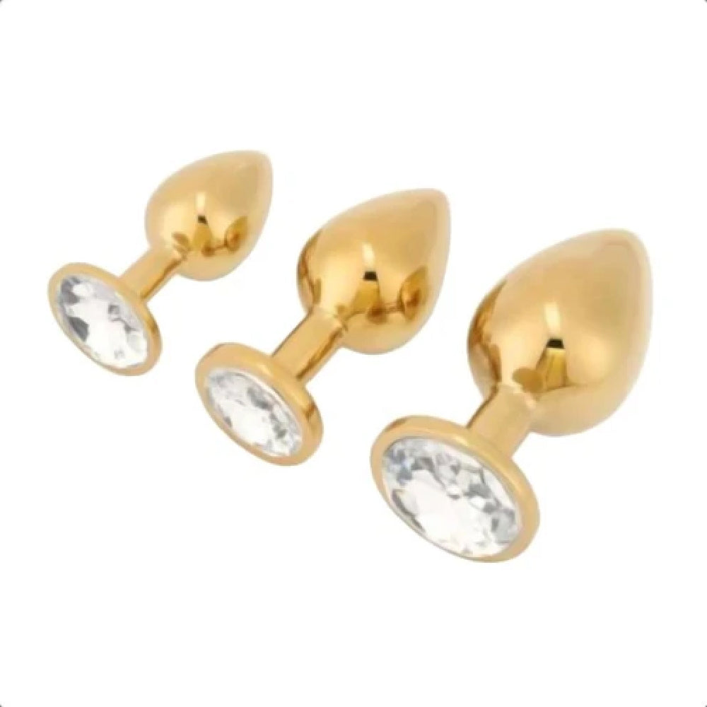 Gold Sex Toy Anal Kit (3 Piece) Loveplugs Anal Plug Product Available For Purchase Image 5