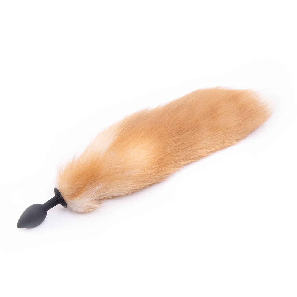 Orange Silicone Fox Tail Plug 16"