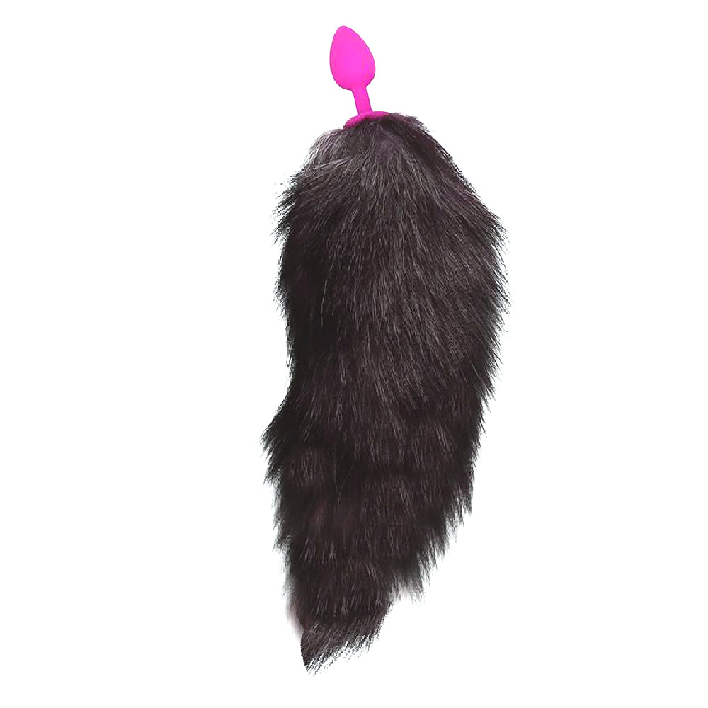 Small Sized Cat Tail Silicone Plug, Black 18" Loveplugs Anal Plug Product Available For Purchase Image 3