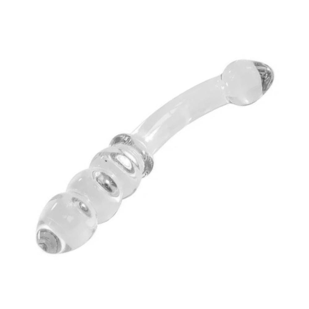 Curved Clear Glass Double Butt Dildo Loveplugs Anal Plug Product Available For Purchase Image 3