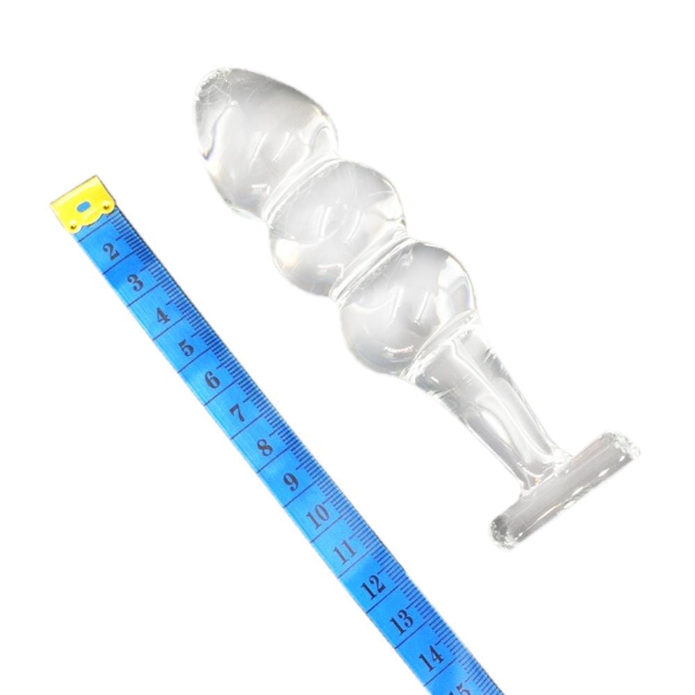 Glass Clear Anal Bead Plug