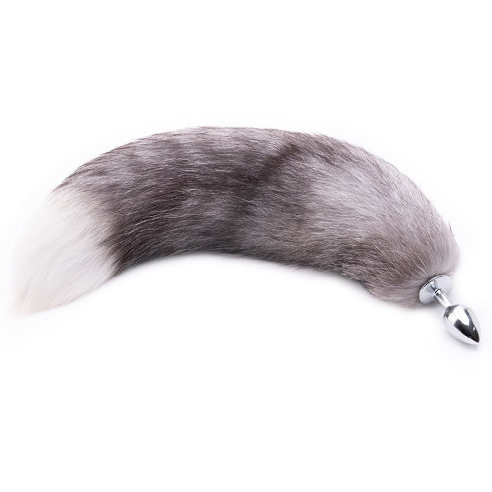 Gray Fox Tail Plug 16"